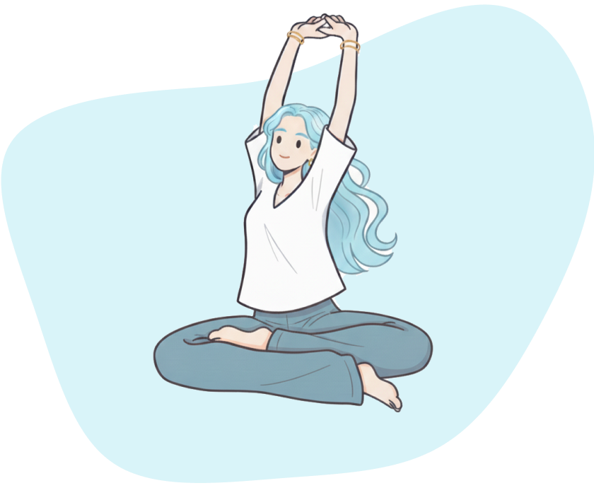 ストレッチをする女性